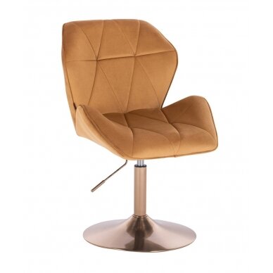 Beauty salons and beauticians stool HR212N, honey-colored velor