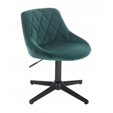 Professional beauty salons and beauticians stool HR1054CROSS, green velor