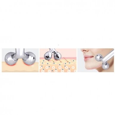 3D face roller-massager, silver color 2