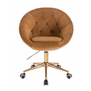 Master&#39;s chair for beauty salons and beauticians HR8516K, honey-colored velor  1