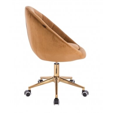 Master&#39;s chair for beauty salons and beauticians HR8516K, honey-colored velor  2