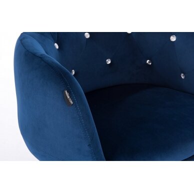 Grožio salono kėdė stabiliu pagrindu HR333CN, mėlynas aksomas 1
