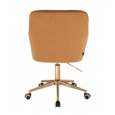 Beauty salon chair with stable base or with wheels HR550K, brown velvet 3