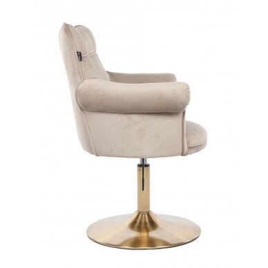 Beauty salon chair with stable base HR804CN, cream velvet 2