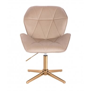 Beauty salon chair with stable base HR212CROSS, cream velvet 1