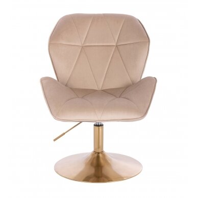 Beauty salon chair with stable base HR212N, cream velvet 1