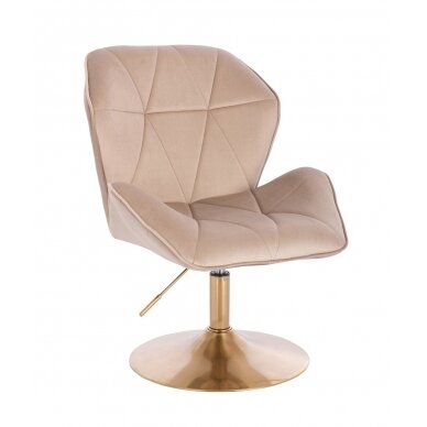 Beauty salon chair with stable base HR212N, cream velvet