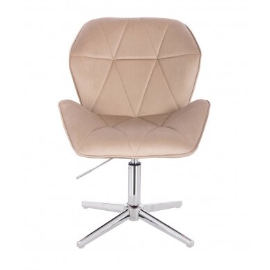 Beauty salon chair with stable base HR212CROSS, cream velvet 1