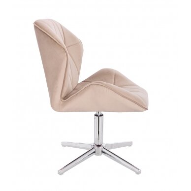 Beauty salon chair with stable base HR212CROSS, cream velvet 2