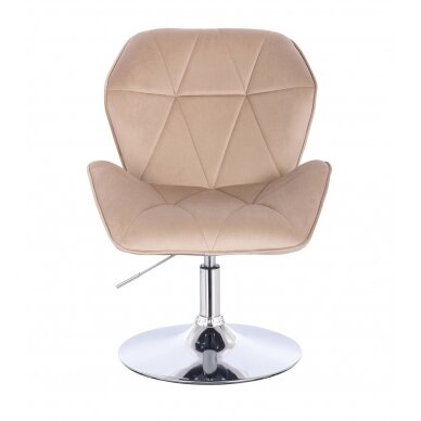 Beauty salon chair with stable base HR212N, cream velvet 1