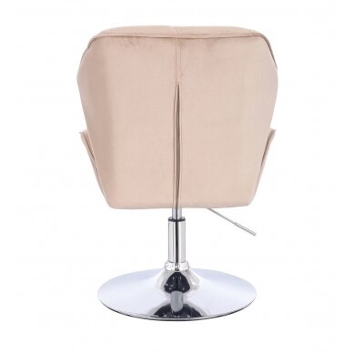 Beauty salon chair with stable base HR212N, cream velvet 2