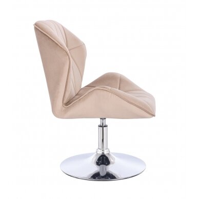 Beauty salon chair with stable base HR212N, cream velvet 3