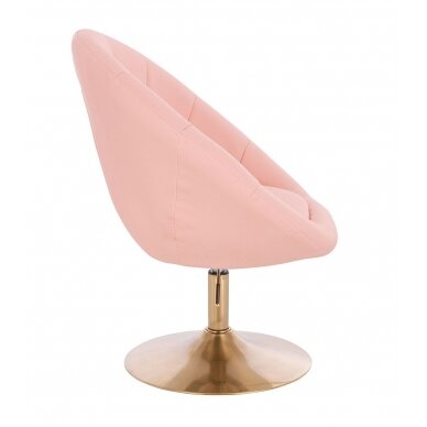 Beauty salon chair with stable base HC8516CN, pink organic leather 2