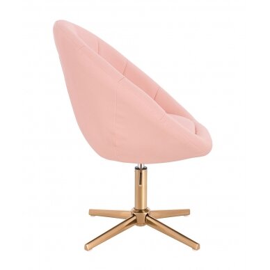 Beauty salon chair with stable base HC8516CCROSS, pink organic leather 3