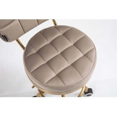 Masters chair for beauty salons and beauticians HR636, latte velor 3