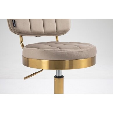 Masters chair for beauty salons and beauticians HR636, latte velor 4