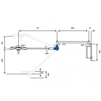 The professional operating lamp is attached to the wall LED LIGHT WALL 3