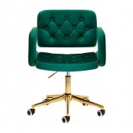 4Rico beauty salon chair with wheels QS-OF213G, green velvet