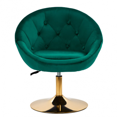 4Rico grožio salono kėdė stabiliu pagrindu QS-BL12B, žalias aksomas 1