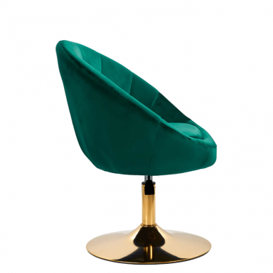 4Rico grožio salono kėdė stabiliu pagrindu QS-BL12B, žalias aksomas 2