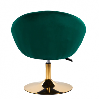4Rico grožio salono kėdė stabiliu pagrindu QS-BL12B, žalias aksomas 3