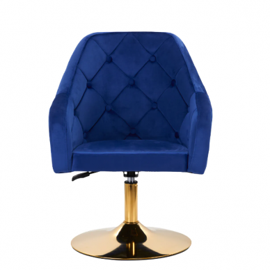 4Rico grožio salono kėdė stabiliu pagrindu QS-BL14G, mėlynas aksomas 1