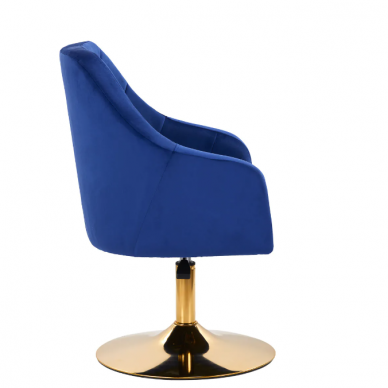 4Rico grožio salono kėdė stabiliu pagrindu QS-BL14G, mėlynas aksomas 2