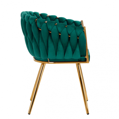 4Rico beauty salon waiting chair QS-GW06G, green velvet 2