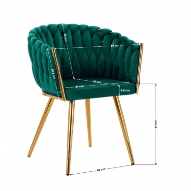 4Rico beauty salon waiting chair QS-GW06G, green velvet 7