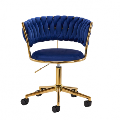 4Rico grožio salono kėdė su ratukais QS-GW01G, mėlynas aksomas 1