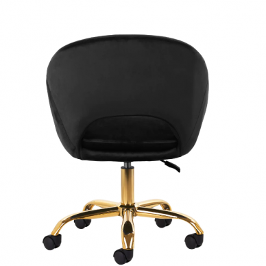 4Rico grožio salono kėdė su ratukais QS-MF18G, juodas aksomas 3