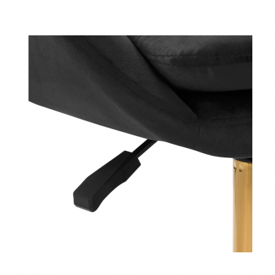 4Rico grožio salono kėdė su ratukais QS-MF18G, juodas aksomas 5