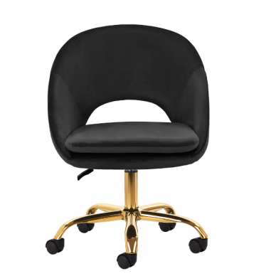 4Rico grožio salono kėdė su ratukais QS-MF18G, juodas aksomas 1