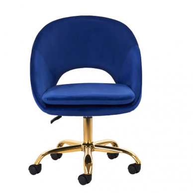 4Rico grožio salono kėdė su ratukais QS-MF18G, mėlynas aksomas 1