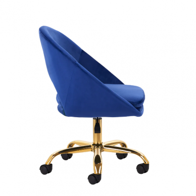 4Rico grožio salono kėdė su ratukais QS-MF18G, mėlynas aksomas 2