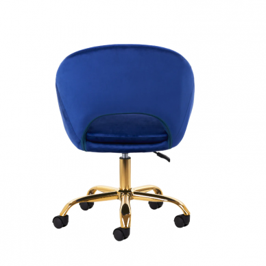 4Rico grožio salono kėdė su ratukais QS-MF18G, mėlynas aksomas 3