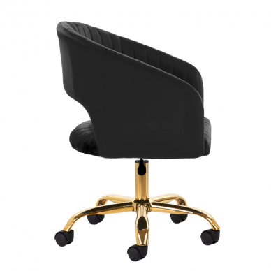 4Rico grožio salono kėdė su ratukais QS-OF212G, juodas aksomas 2