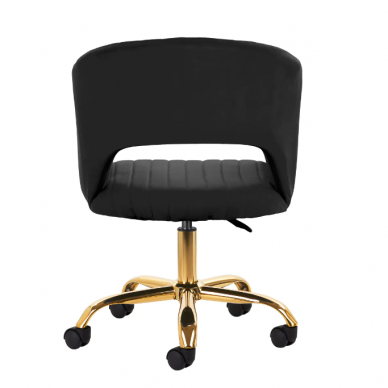 4Rico grožio salono kėdė su ratukais QS-OF212G, juodas aksomas 3