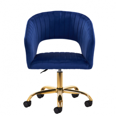 4Rico grožio salono kėdė su ratukais QS-OF212G, mėlynas aksomas 1
