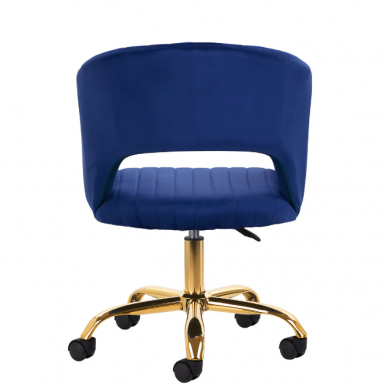 4Rico grožio salono kėdė su ratukais QS-OF212G, mėlynas aksomas 3