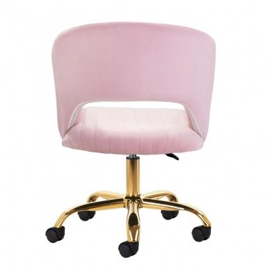 4Rico beauty salon chair with wheels QS-OF212G, pink velvet 3