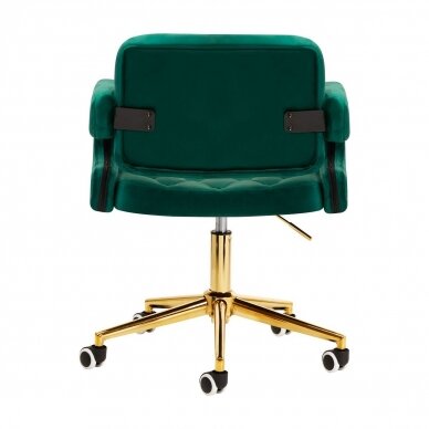 4Rico beauty salon chair with wheels QS-OF213G, green velvet 2