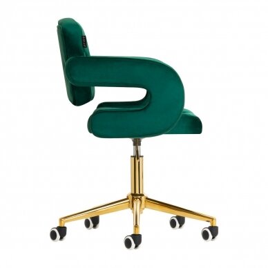 4Rico beauty salon chair with wheels QS-OF213G, green velvet 3