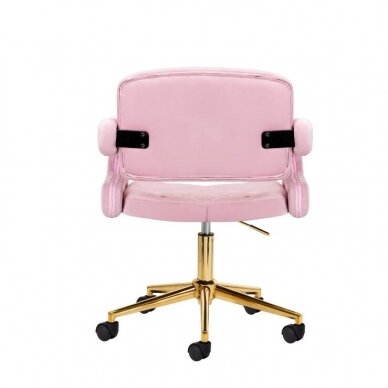 4Rico beauty salon chair with wheels QS-OF213G, pink velvet 2