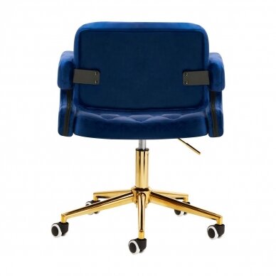 4Rico beauty salon chair with wheels QS-OF213G, blue velvet 2