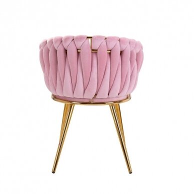 4Rico beauty salon waiting chair QS-GW06G, pink velvet 1