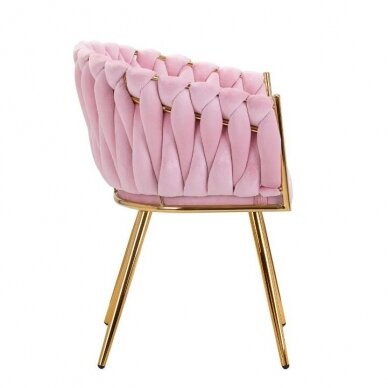 4Rico beauty salon waiting chair QS-GW06G, pink velvet 2