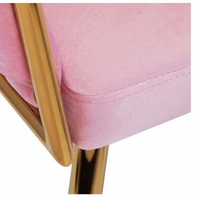 4Rico beauty salon waiting chair QS-GW06G, pink velvet 4