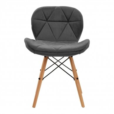 4Rico Scandinavian office and waiting room chair QS-186, gray velvet 2