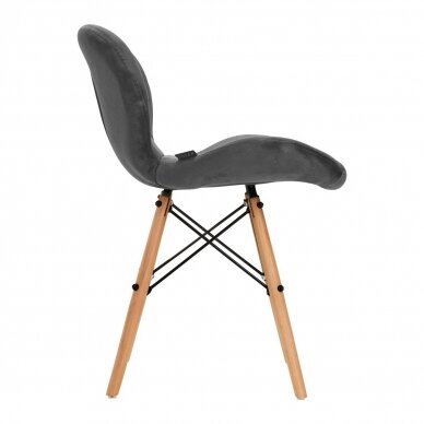 4Rico Scandinavian office and waiting room chair QS-186, gray velvet 1